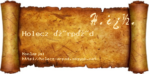 Holecz Árpád névjegykártya
